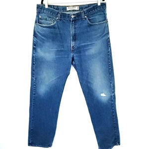 Levi's 505 Men's Jean 38x34 Regular Fit Blue Dirty Wash Stretch Denim Distressed